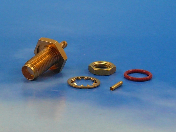 SMA female Bulkhead crimp RG316